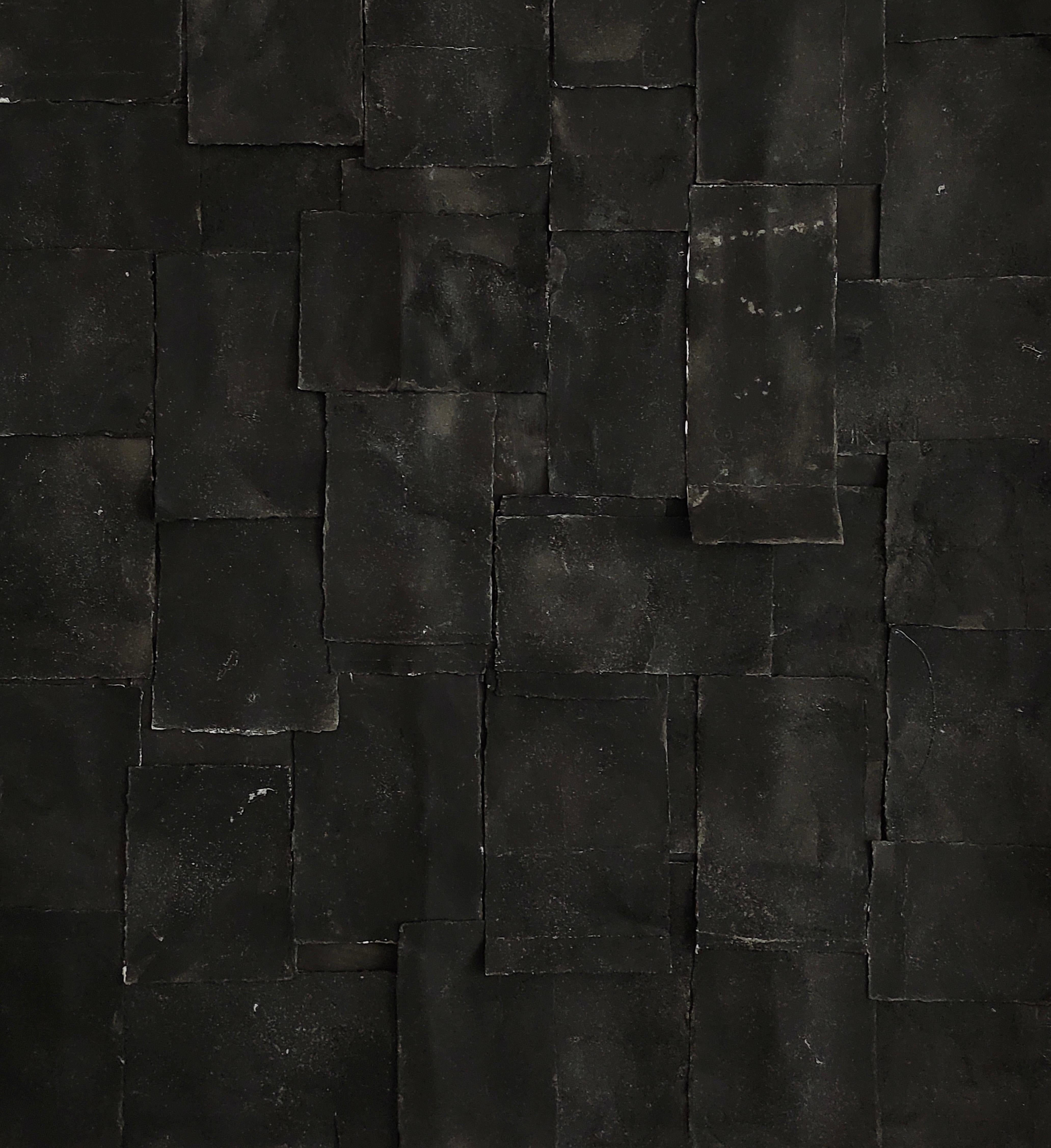 ABSTRACT Peinture en bambou noir Texture Artiste italienne Silvia De Marchi Minimal en vente 2