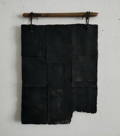 ABSTRACT Peinture en bambou noir Texture Artiste italienne Silvia De Marchi Minimal