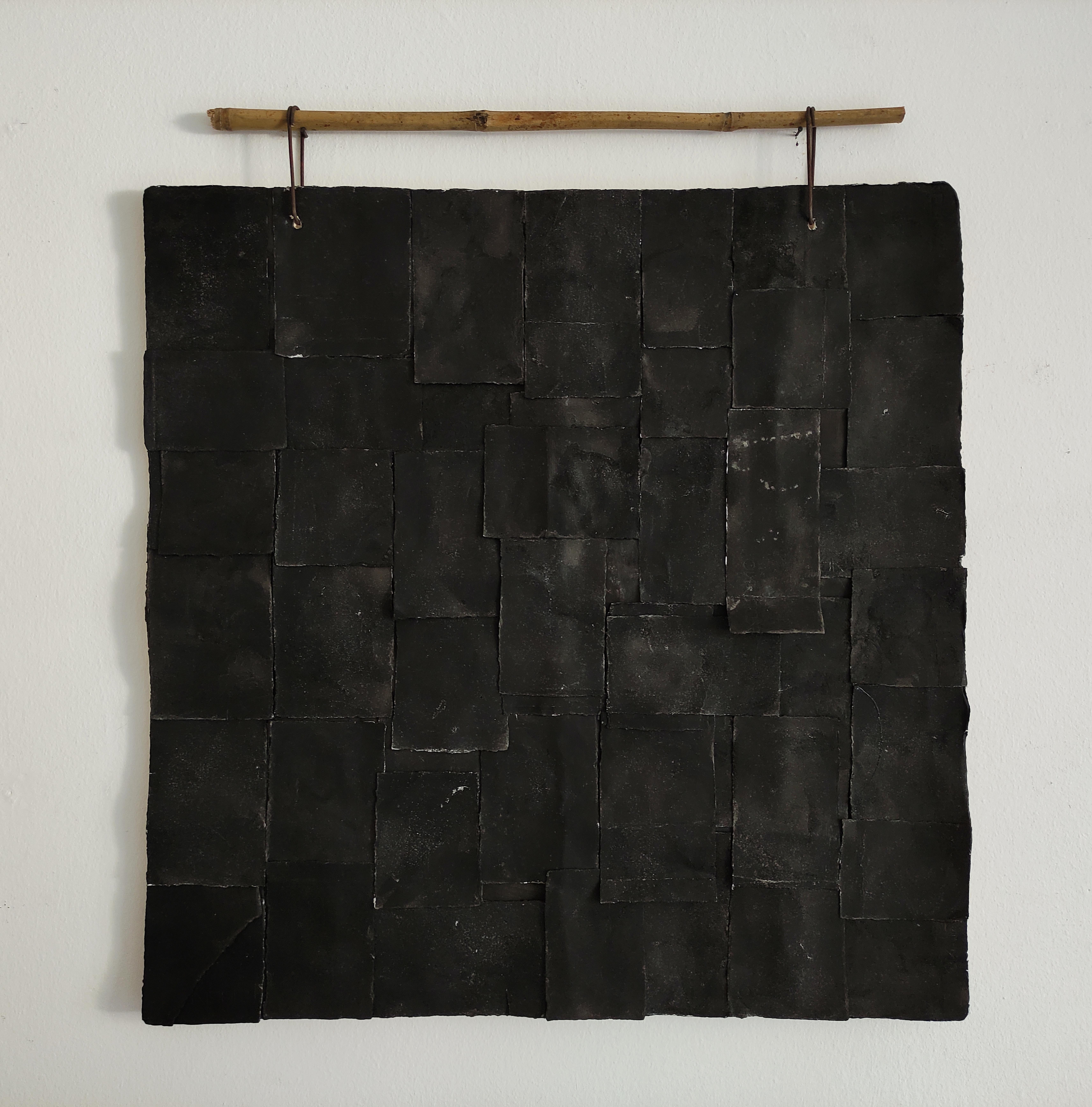 ABSTRACT Schwarzer Bambus Malerei Textur Italienische Künstlerin Silvia De Marchi Minimal