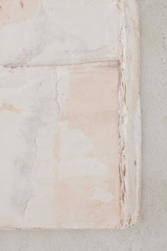 Textural Minimalist Abstract Wall Relief in Handmade Paper, Plaster and Natural