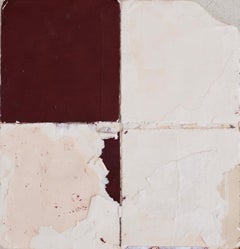 Textural Minimalist Abstract Wall Relief in Handmade Paper, Plaster and Natural