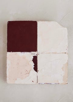 Textural Minimalist Abstract Wall Relief in Handmade Paper, Plaster and Natural