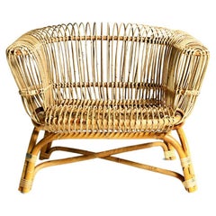 Silvia, Modern Armchair in Rattan 