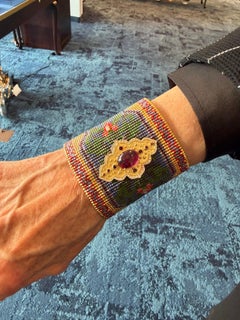 Silvia Furmanovich Bracelet en perles de porcelaine Silk Road Tourmaline, diamant et rubis