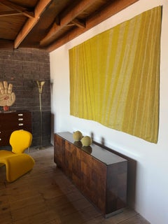 Silvia Heyden Striped Yellow Hand-woven Tapestry
