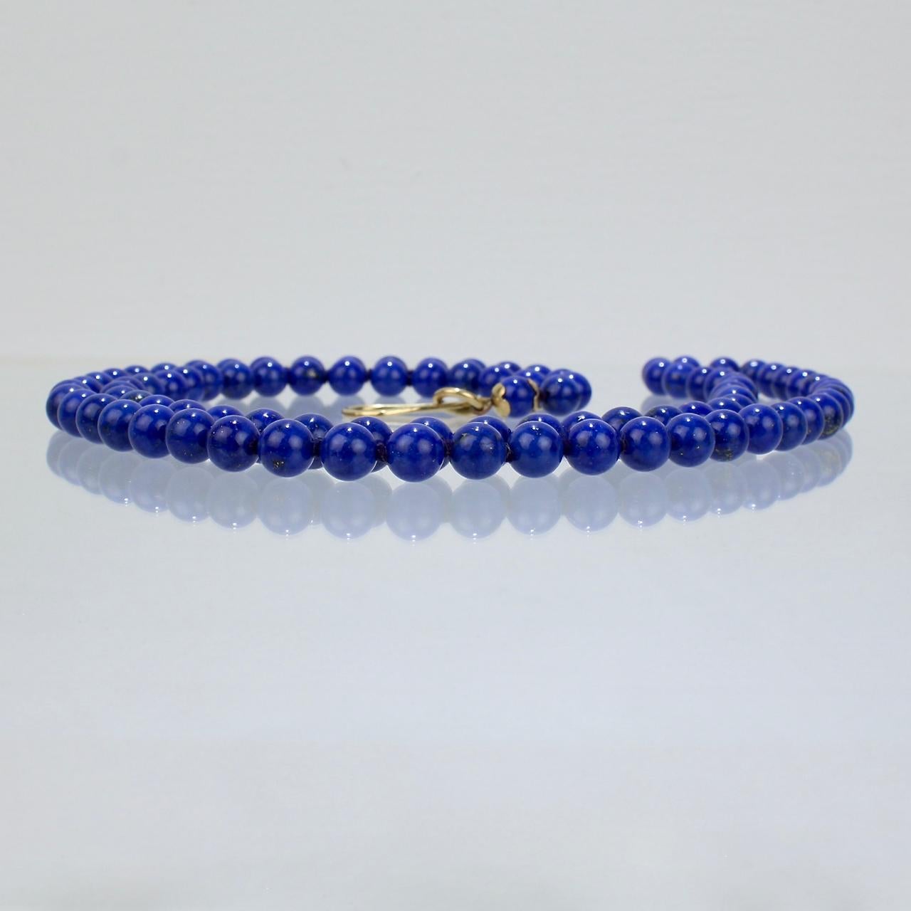 Silvia Kelly 18 Karat Gold and Lapis Lazuli Beaded Opera Length Necklace In Good Condition For Sale In Philadelphia, PA