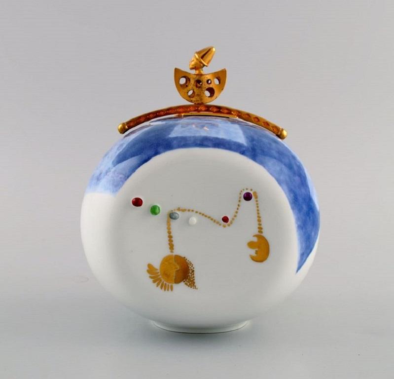 Hand-Painted Silvia Klöde and Alfred Weber for Meissen, Surrealistic Vase For Sale