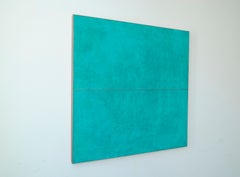 Peinture abstraite sur toile « Copper Skin IX » avec cuivre de Silvia Lerin