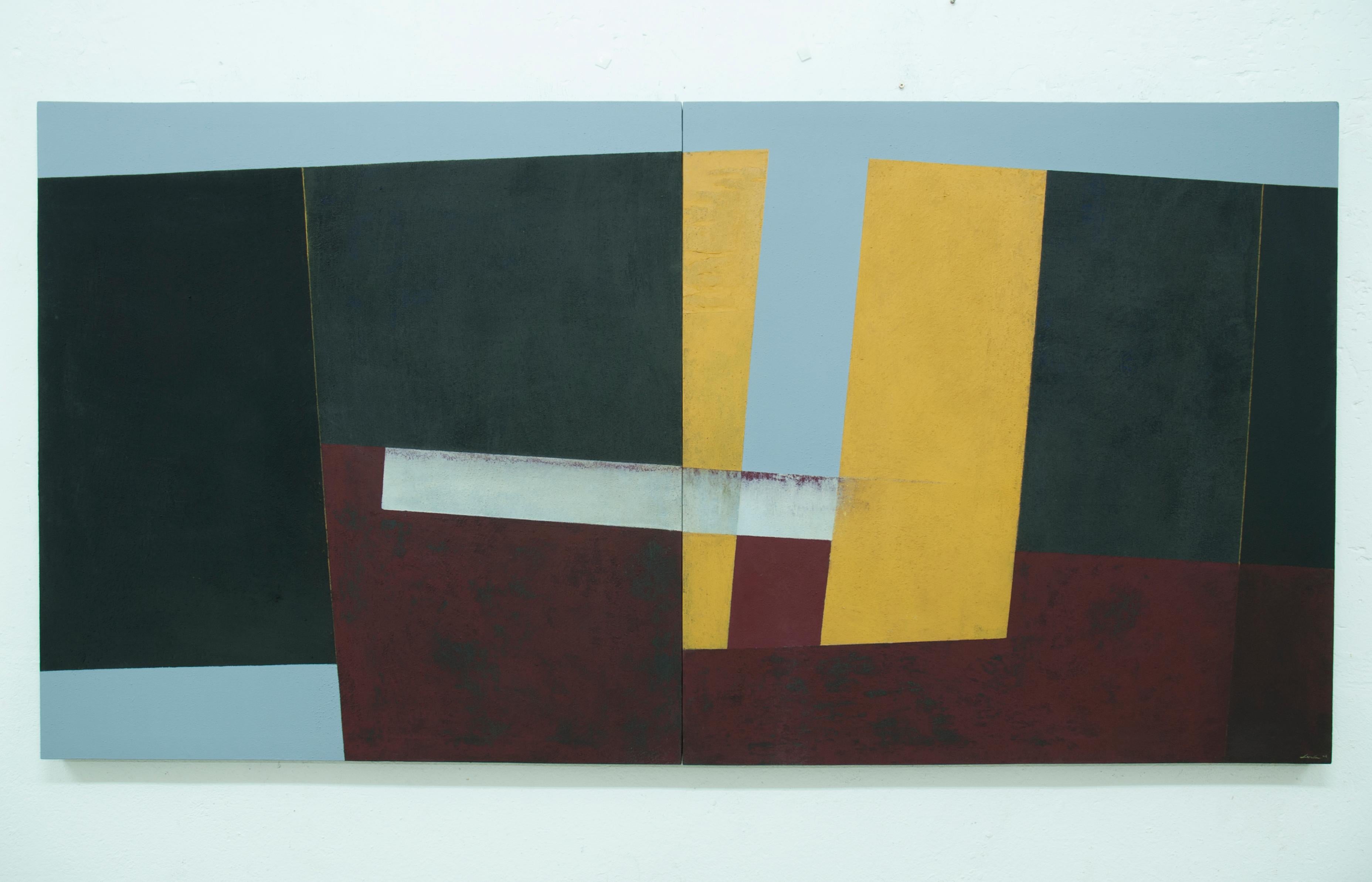 Algo pasa en el amarillo (Something is happening in yellow), 2006
Mixed media on stretched canvas (diptych), 39 2/5 × 78 7/10 in; 100 × 200 cm

Spanish artist, Silvia Lerin came to London in 2014 to set up her practice, after receiving the