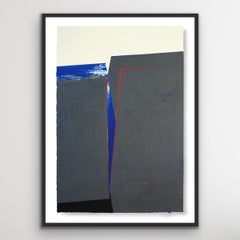 Shy Turquoise: Large Painting on Paper by Spanish Artist, Silvia Lerin