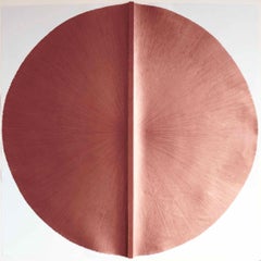Solid Rod VI: Large, Metallic, Copper Painting by Established Spanish Artist