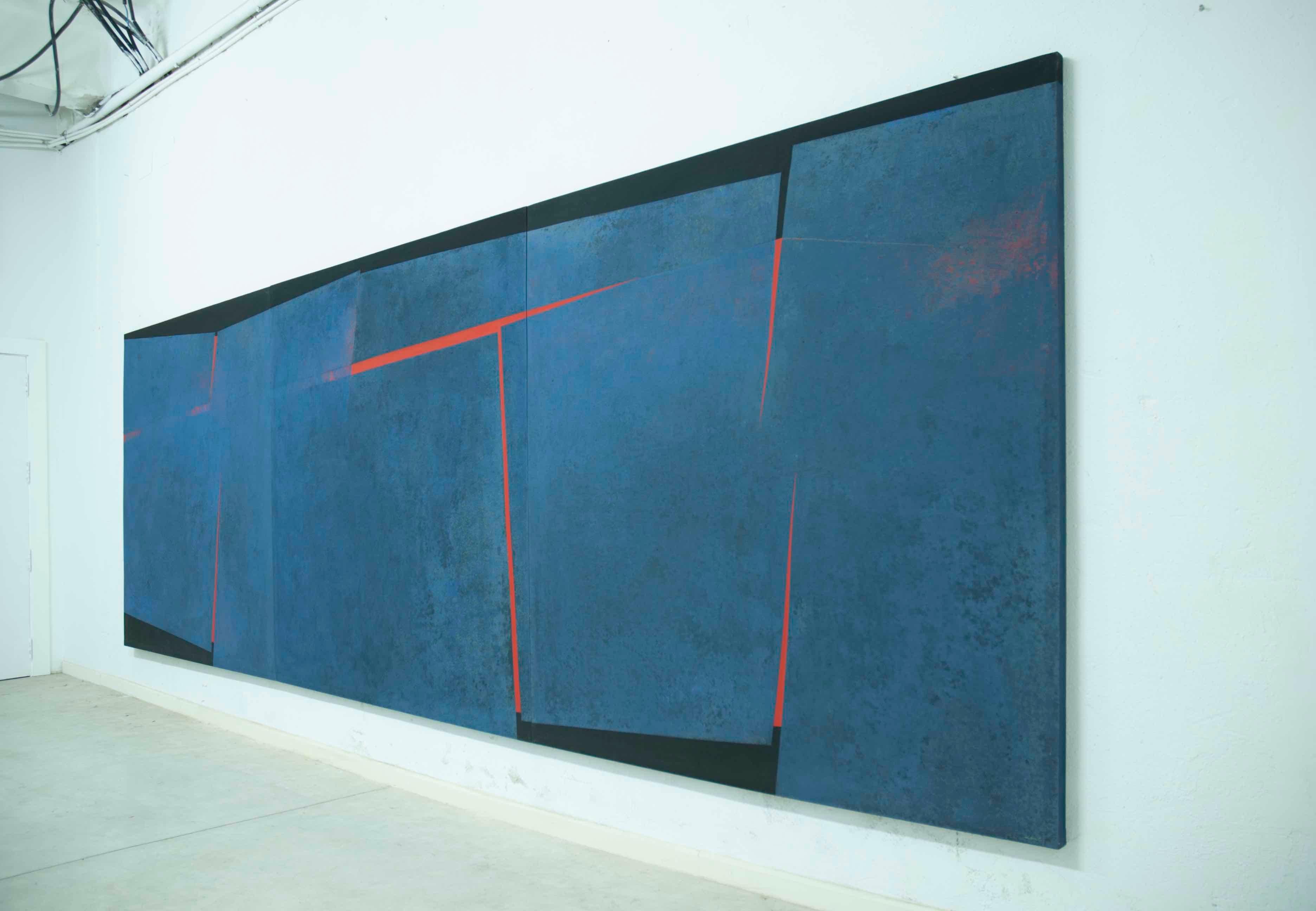 Hendiduras en la materia (Fissures in the matter), 2009, Mixed media on stretched canvas (triptych), 70 9/10 × 212 3/5 in; 180 × 540 cm

Spanish artist, Silvia Lerin came to London in 2014 to set up her practice, after receiving the Pollock-Krasner