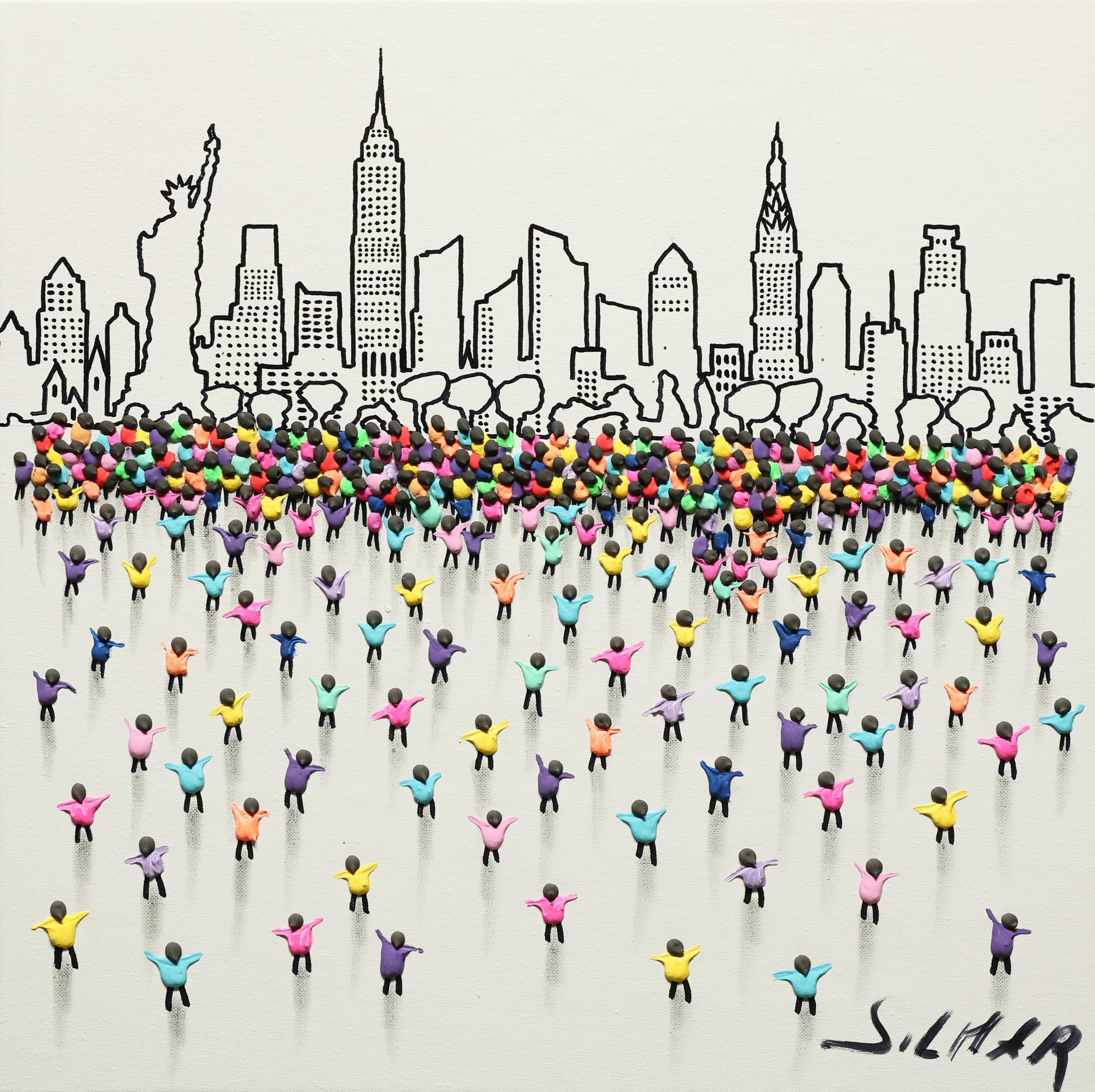 Silvia Martinez (SILMAR) Landscape Painting - New York Way of Life