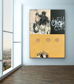 HABOTAI SERIES #6 -  yellow and black abstract painting