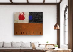 KING OF HEARTS - red, brown and black abstract painting