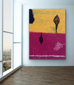 SEA PLUM II - red and yellow abstract painting