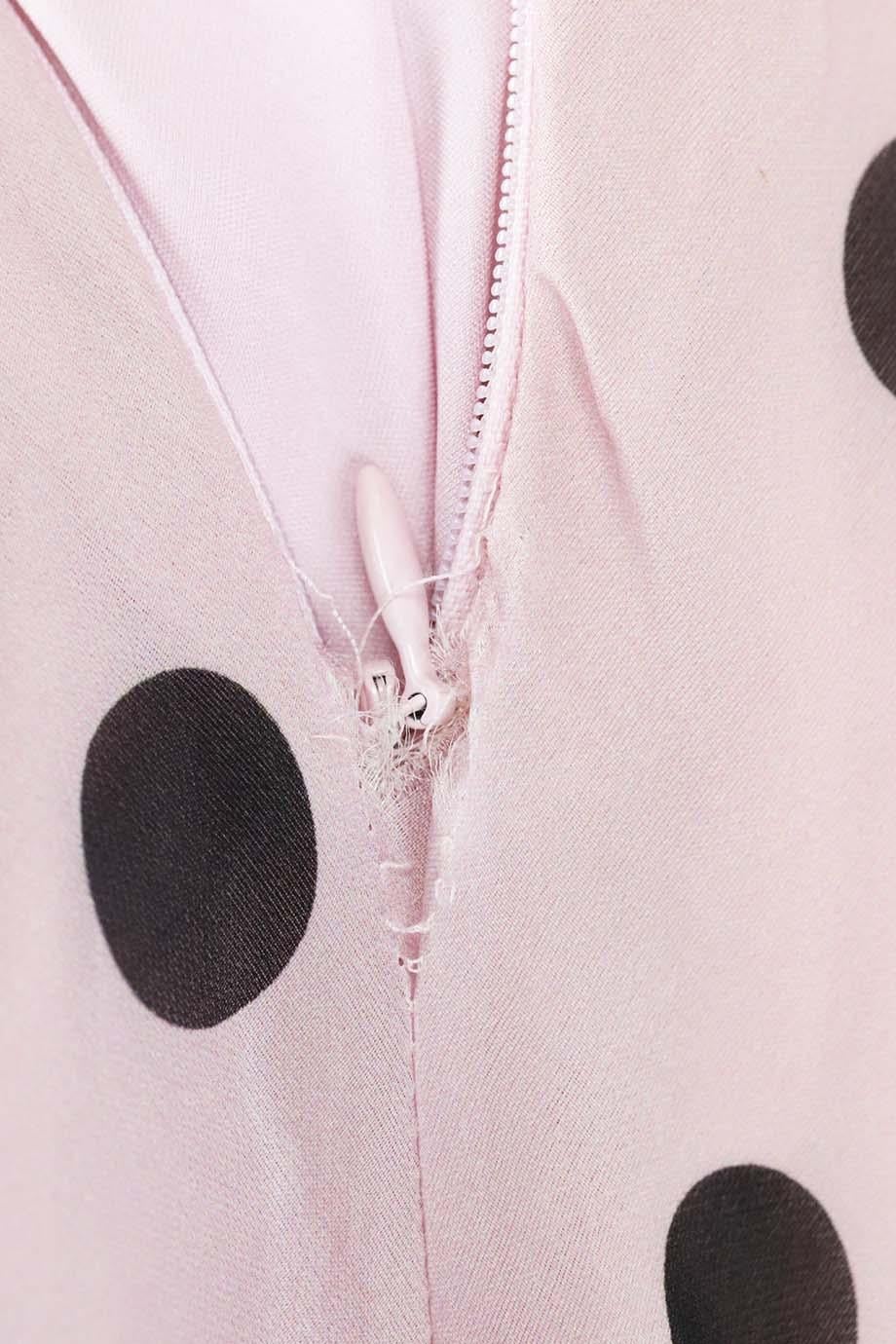 Beige Silvia Tcherassai - Vestito midi in seta a pois Xsmall