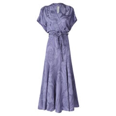 Silvia Tcherassi Lilac Marble Sottomarina Belted Jacquard Midi Dress - Size XS