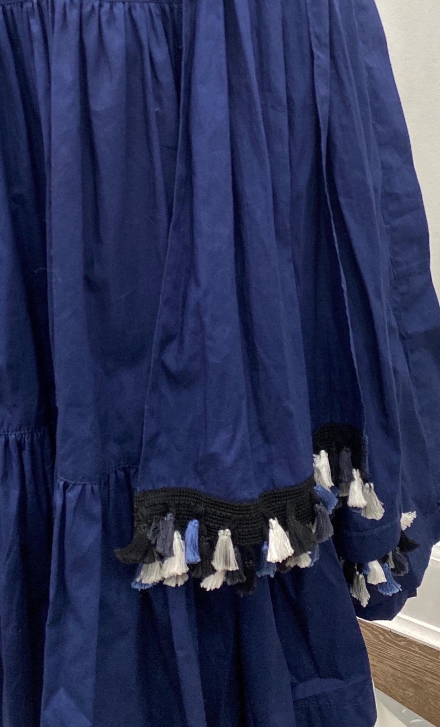 Silvia Tcherassi Michaela Navy Wrap Skirt -Size Medium For Sale 3