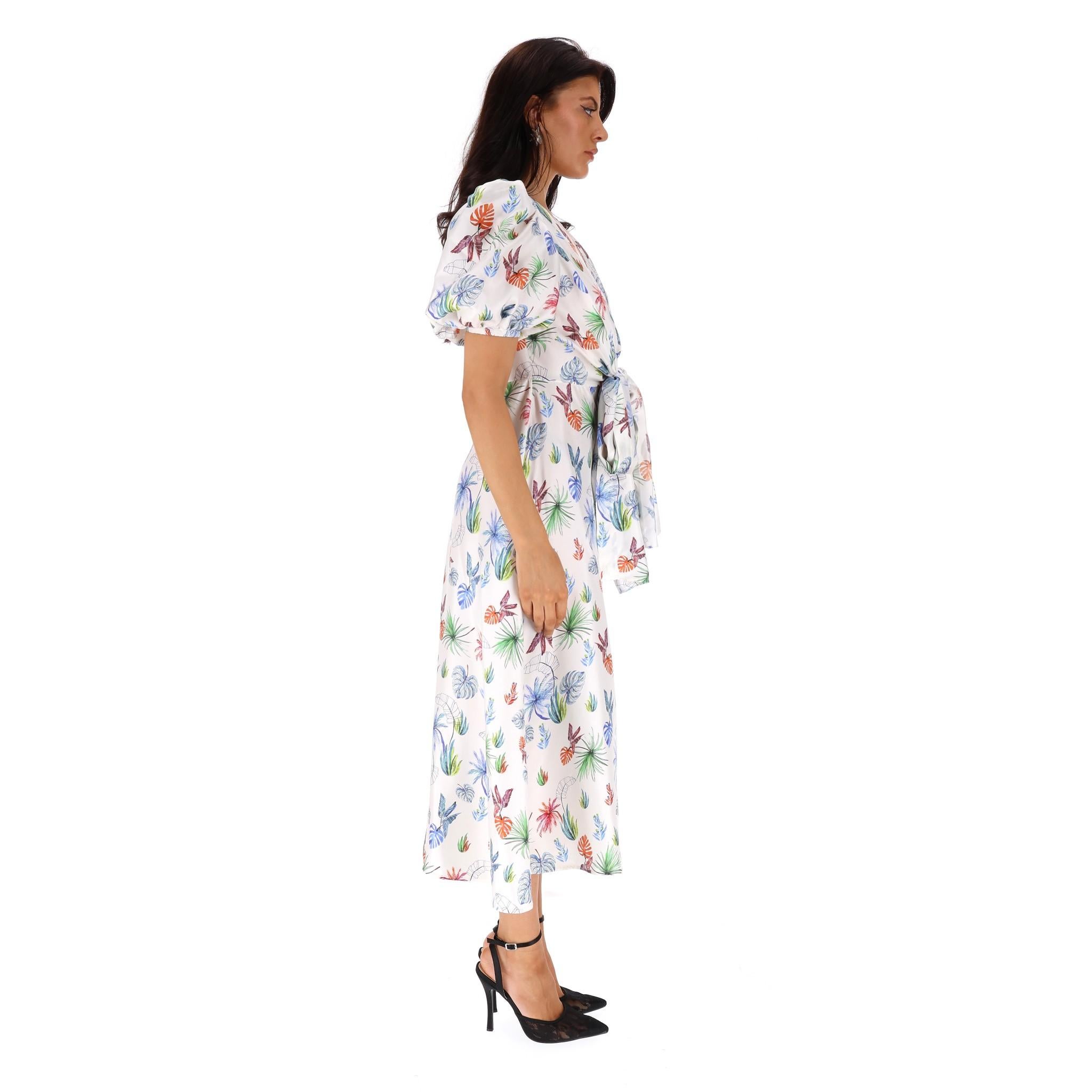 Gray Silvia Tcherassi Printed Silk Dress For Sale