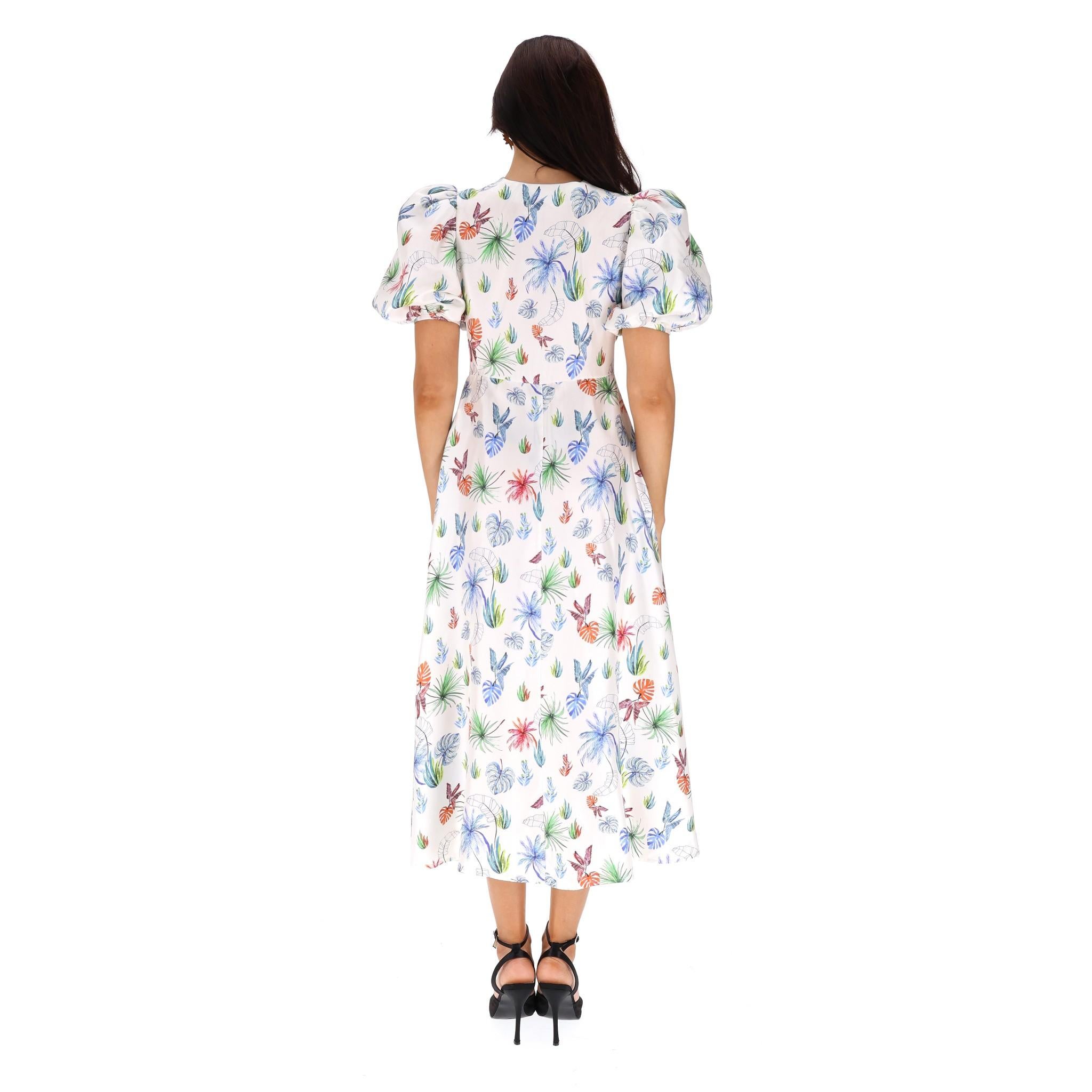 Silvia Tcherassi Printed Silk Dress In Excellent Condition For Sale In London, GB