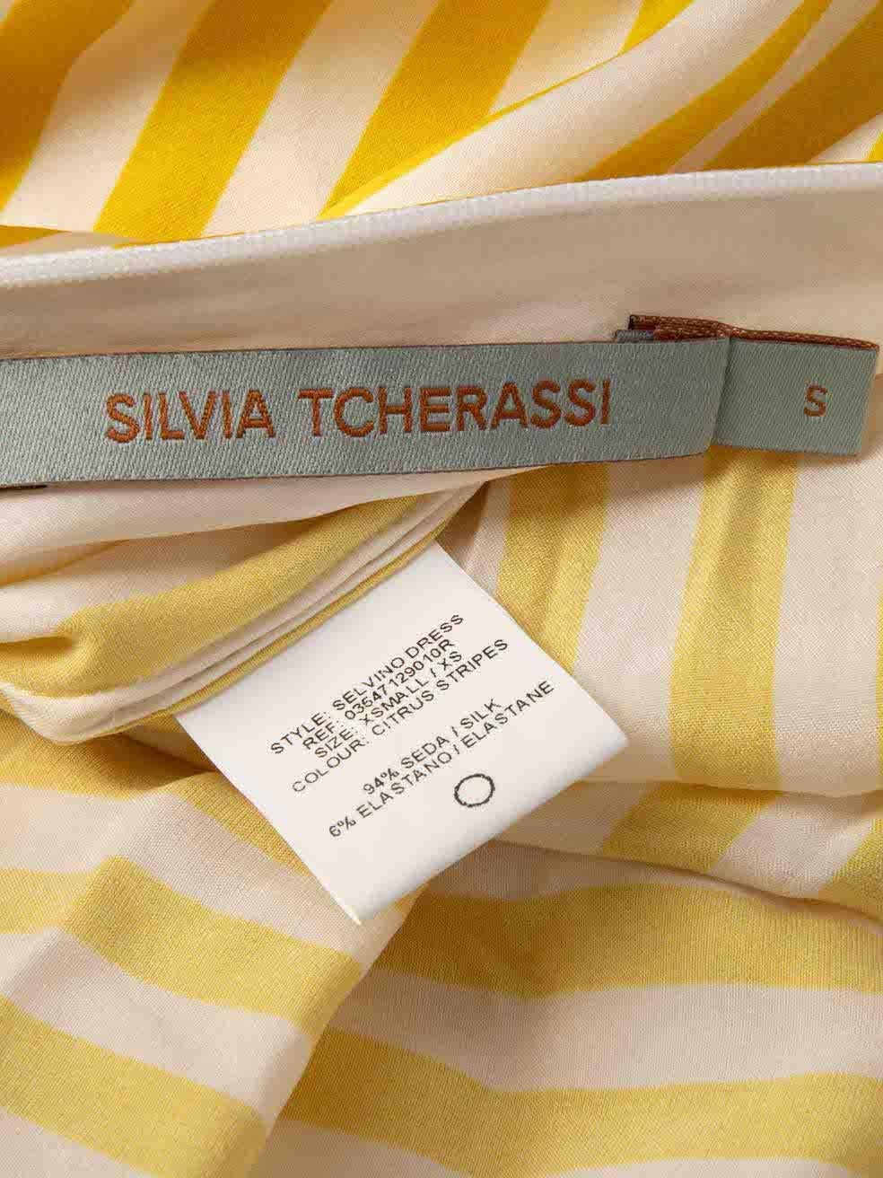Silvia Tcherassi Yellow V Neck Striped Maxi Dress Size S For Sale 1
