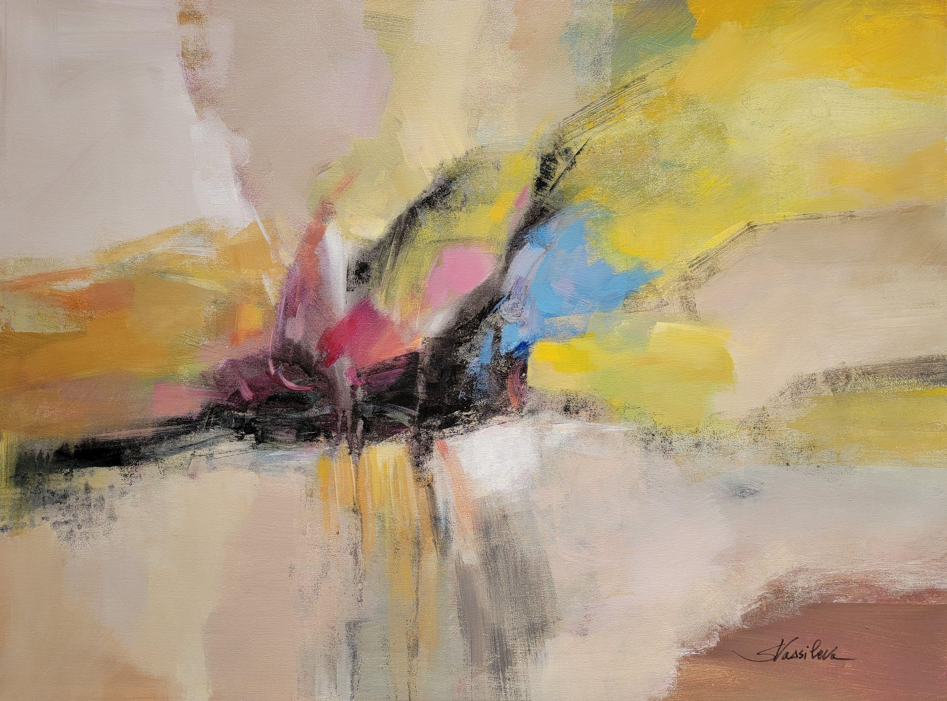 Abstract Painting de silvia vassileva - Tragaluz de abril, Pintura, Acrílico sobre lienzo