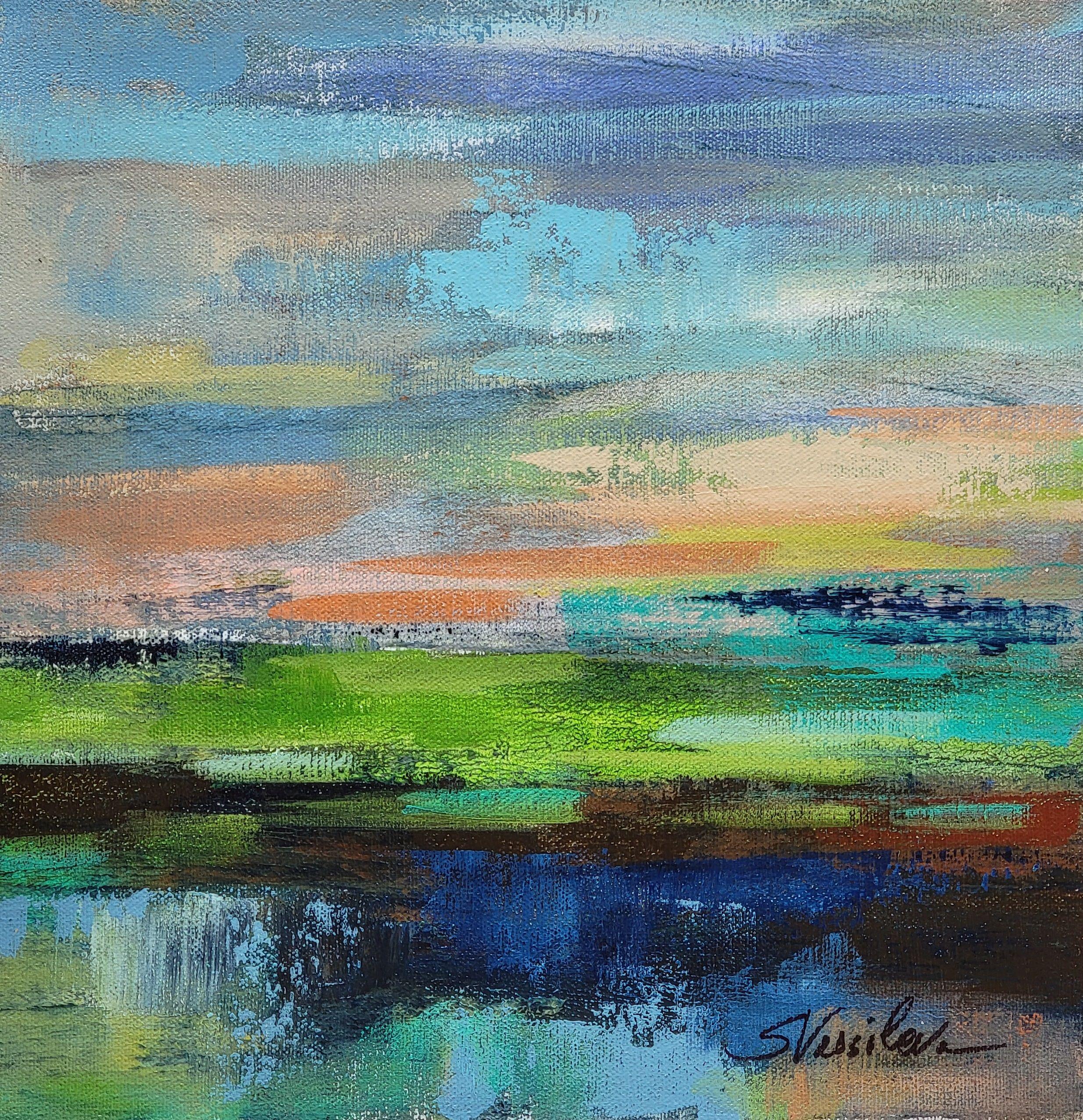 Tramonto a Marli I, Pittura, Acrilico su tela - Painting di silvia vassileva