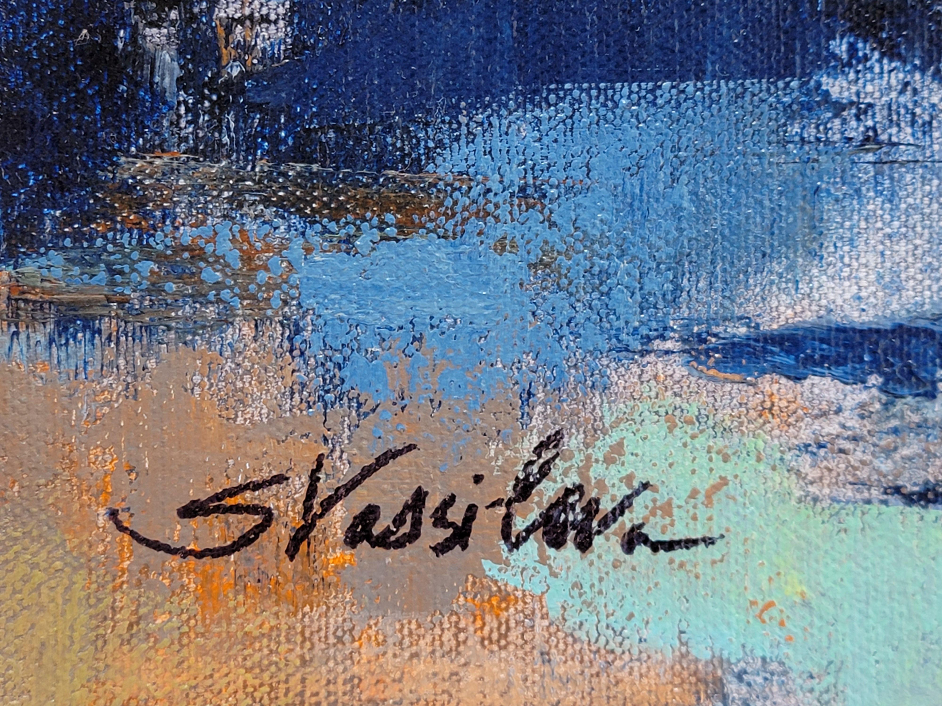 Del Mar Sunset II, Gemälde, Acryl auf Leinwand (Abstrakter Expressionismus), Painting, von silvia vassileva