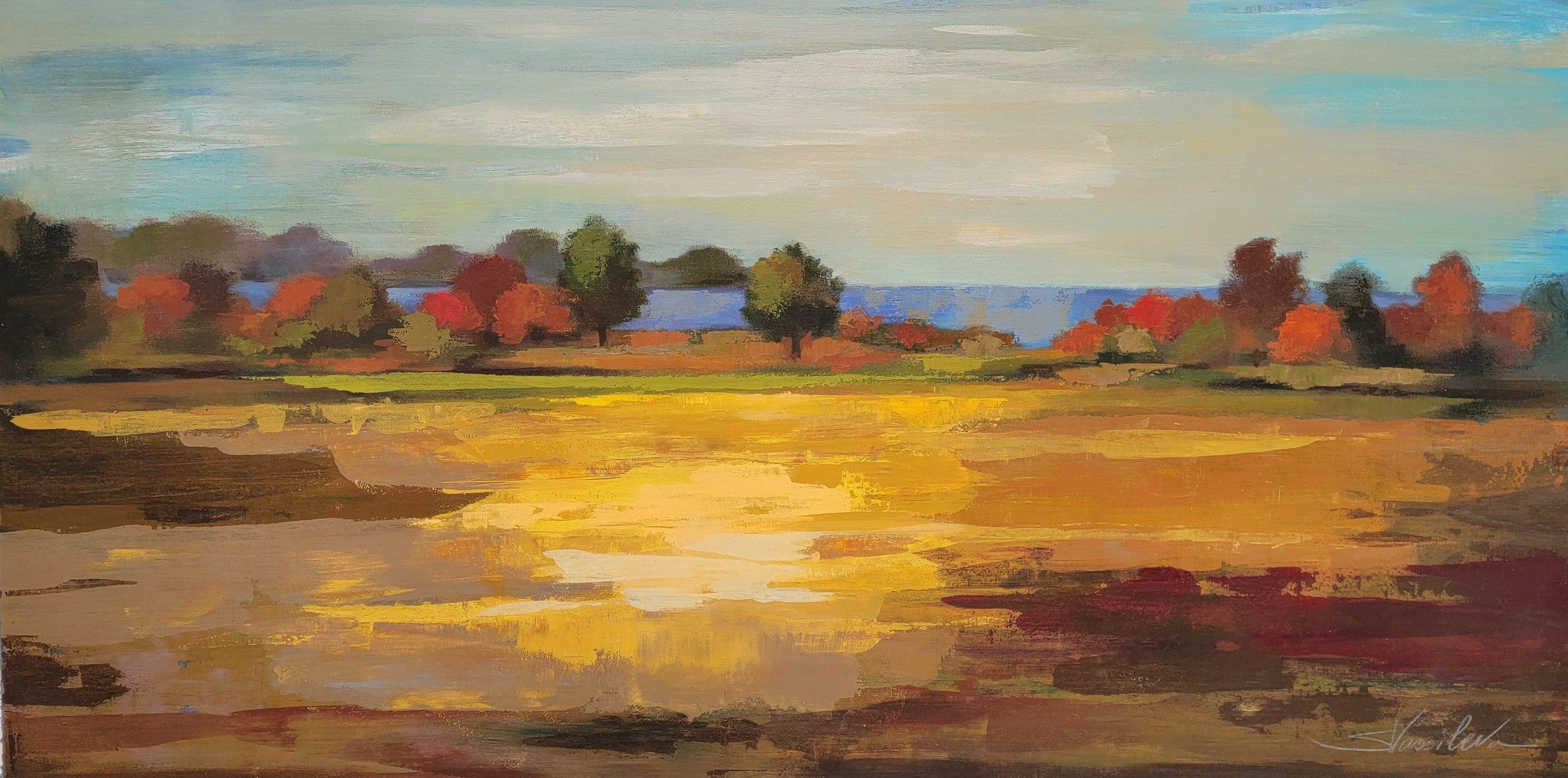 Peinture, acrylique sur toile, début de l'automne