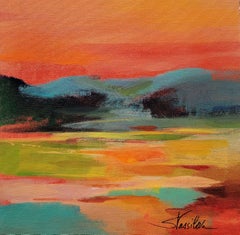 Flower Hill Sunset I, Painting, Acrylic on Canvas