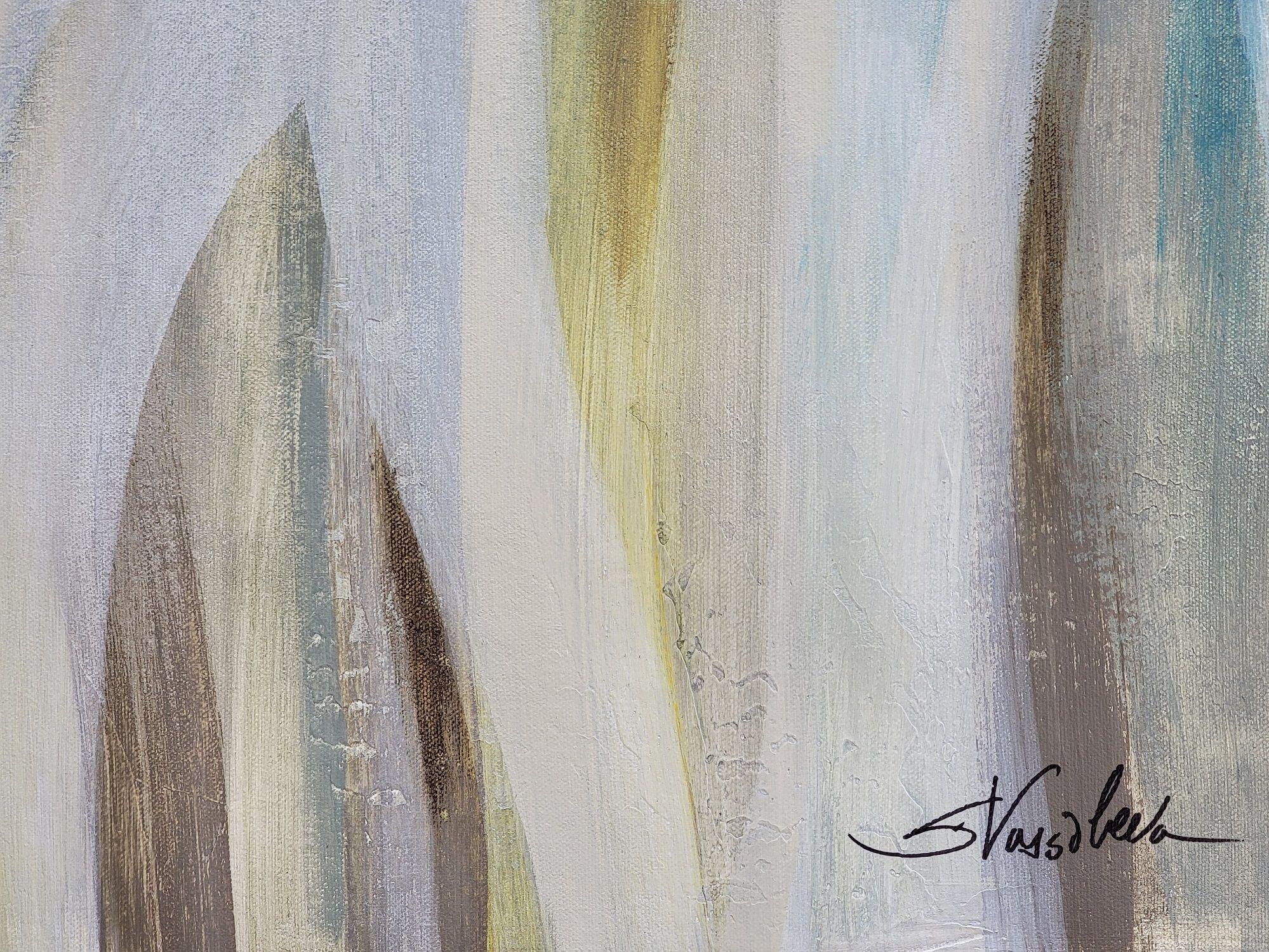 Grassy Meadows, Peinture, Acrylique sur Toile - Abstrait Painting par silvia vassileva