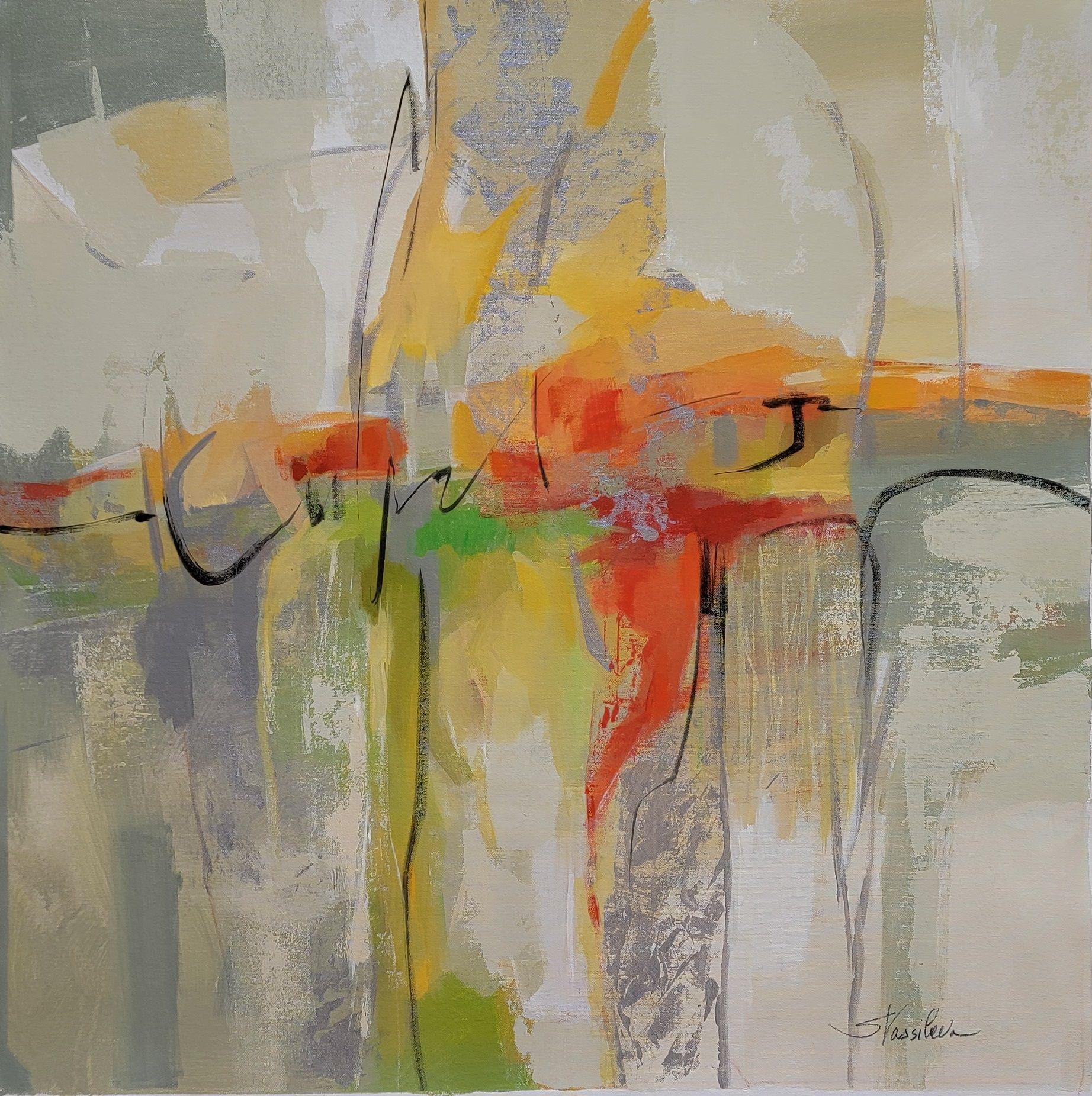 silvia vassileva Abstract Painting - Joyful Tune, Painting, Acrylic on Canvas