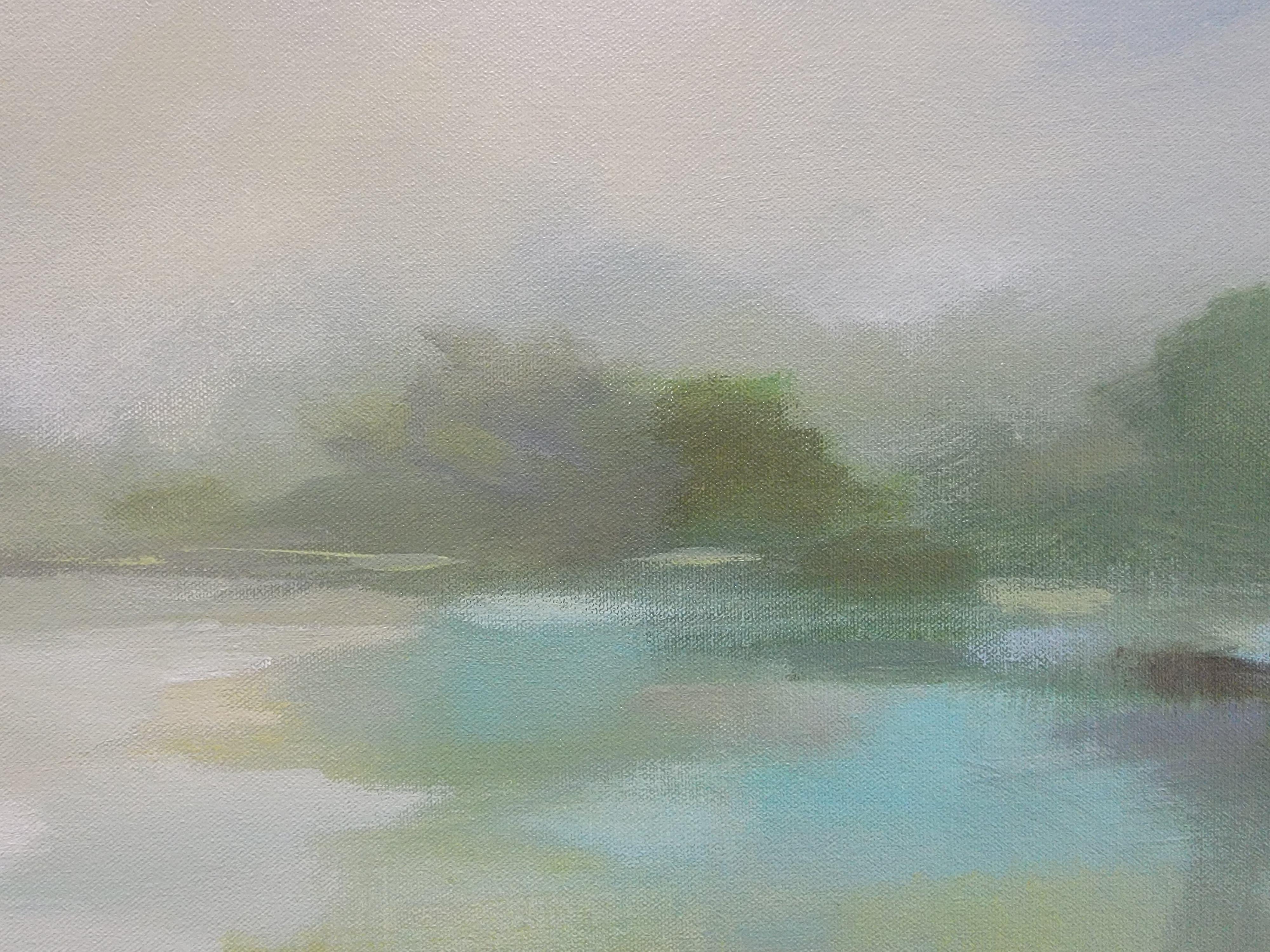 Lakeside Fog, Gemälde, Acryl auf Leinwand im Angebot 2