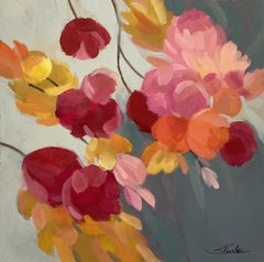 Magenta Bloom II, Gemälde, Acryl auf Leinwand