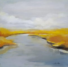 River d'automne du Maine, peinture, acrylique sur toile