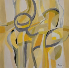 Mid Mod Yellow, peinture, acrylique sur toile