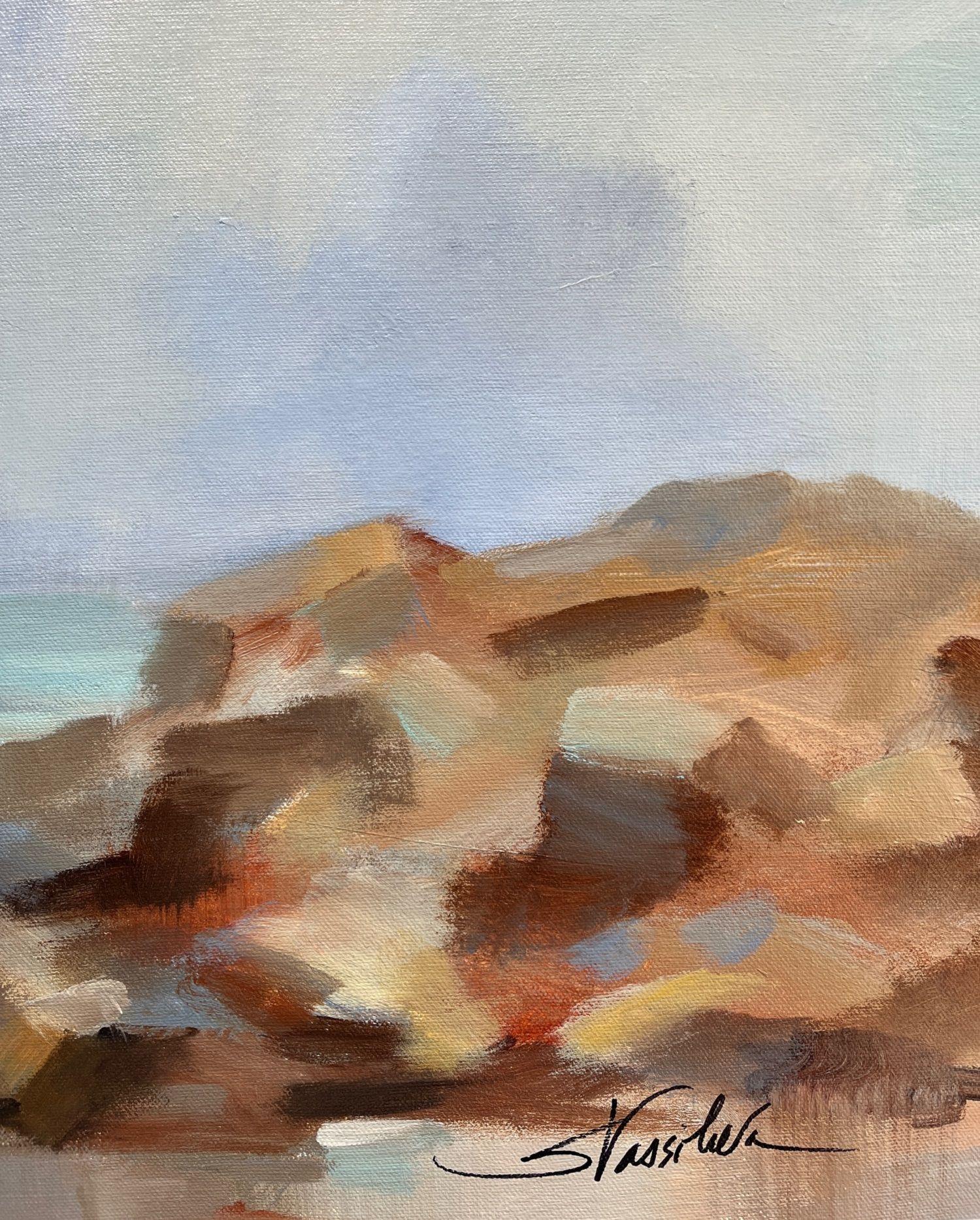 Morning at Stone Beach, Painting, Acrylic on Canvas For Sale 1