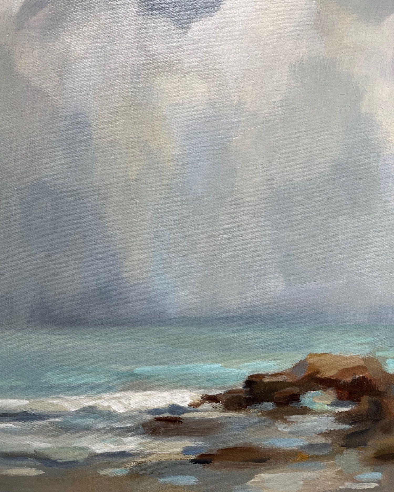 Morning at Stone Beach, Painting, Acrylic on Canvas For Sale 2