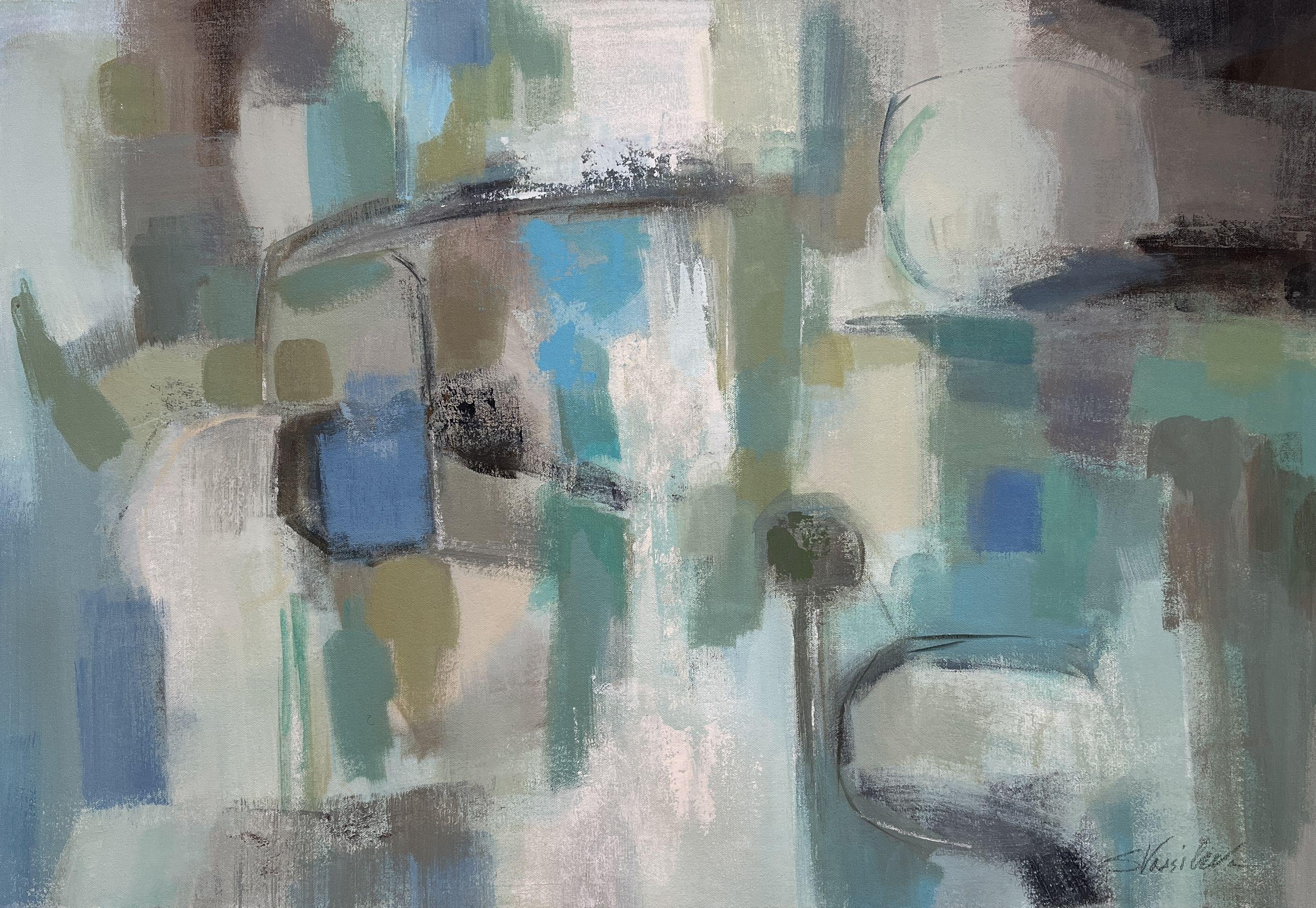Abstract Painting di silvia vassileva - Primavera di montagna, Pittura, Acrilico su tela