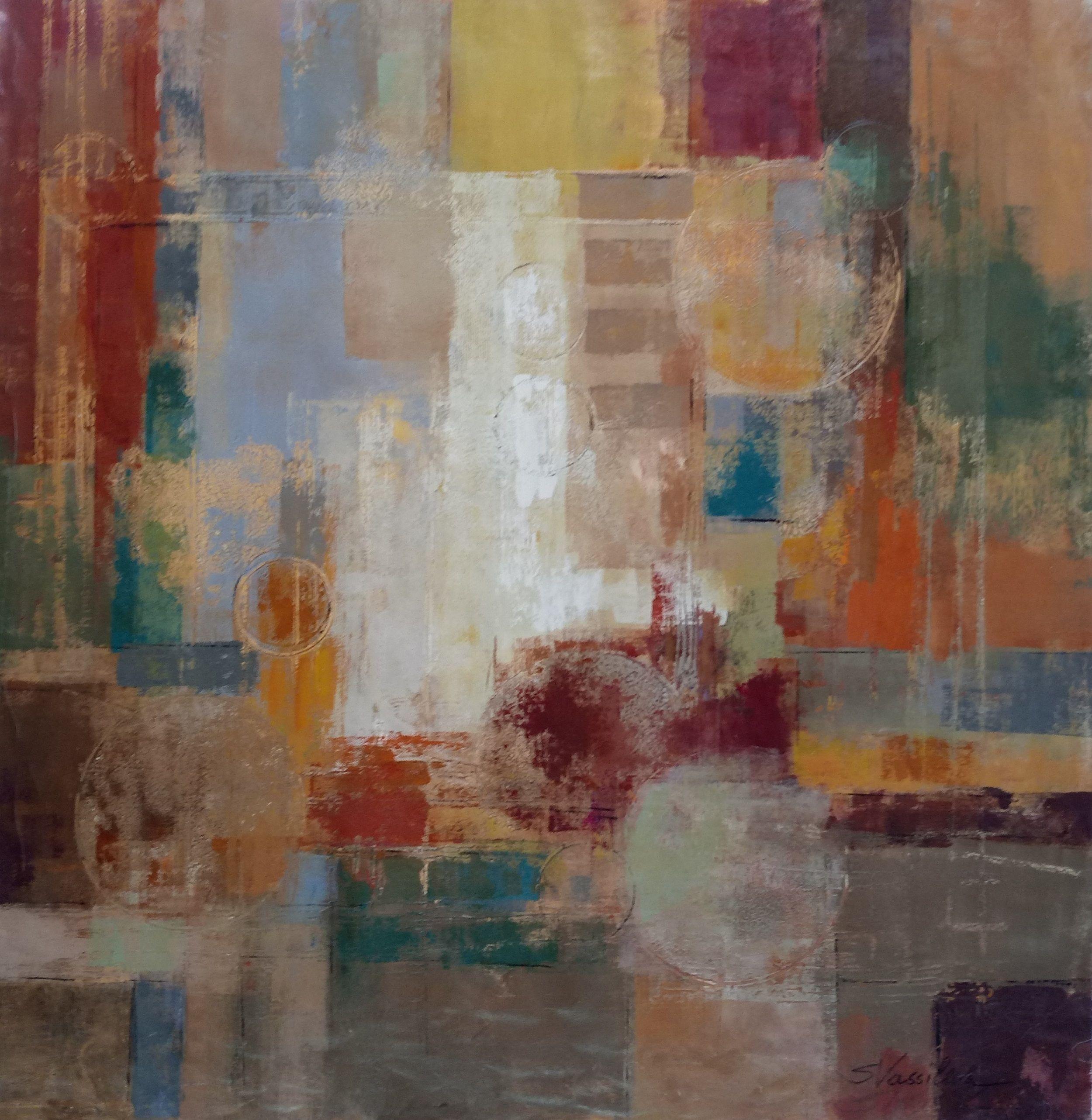 Abstract Painting di silvia vassileva - Viaggio orientale, Pittura, Acrilico su tela