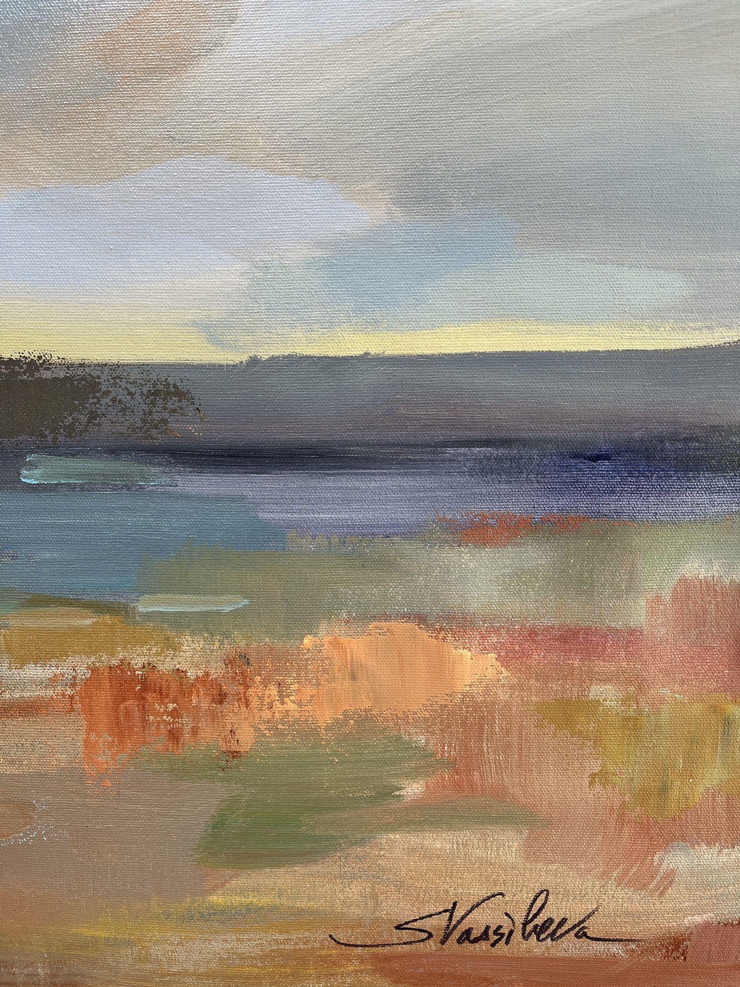 Tramonto sul mare del Pacifico, Pittura, Acrilico su tela - Painting Espressionista di silvia vassileva