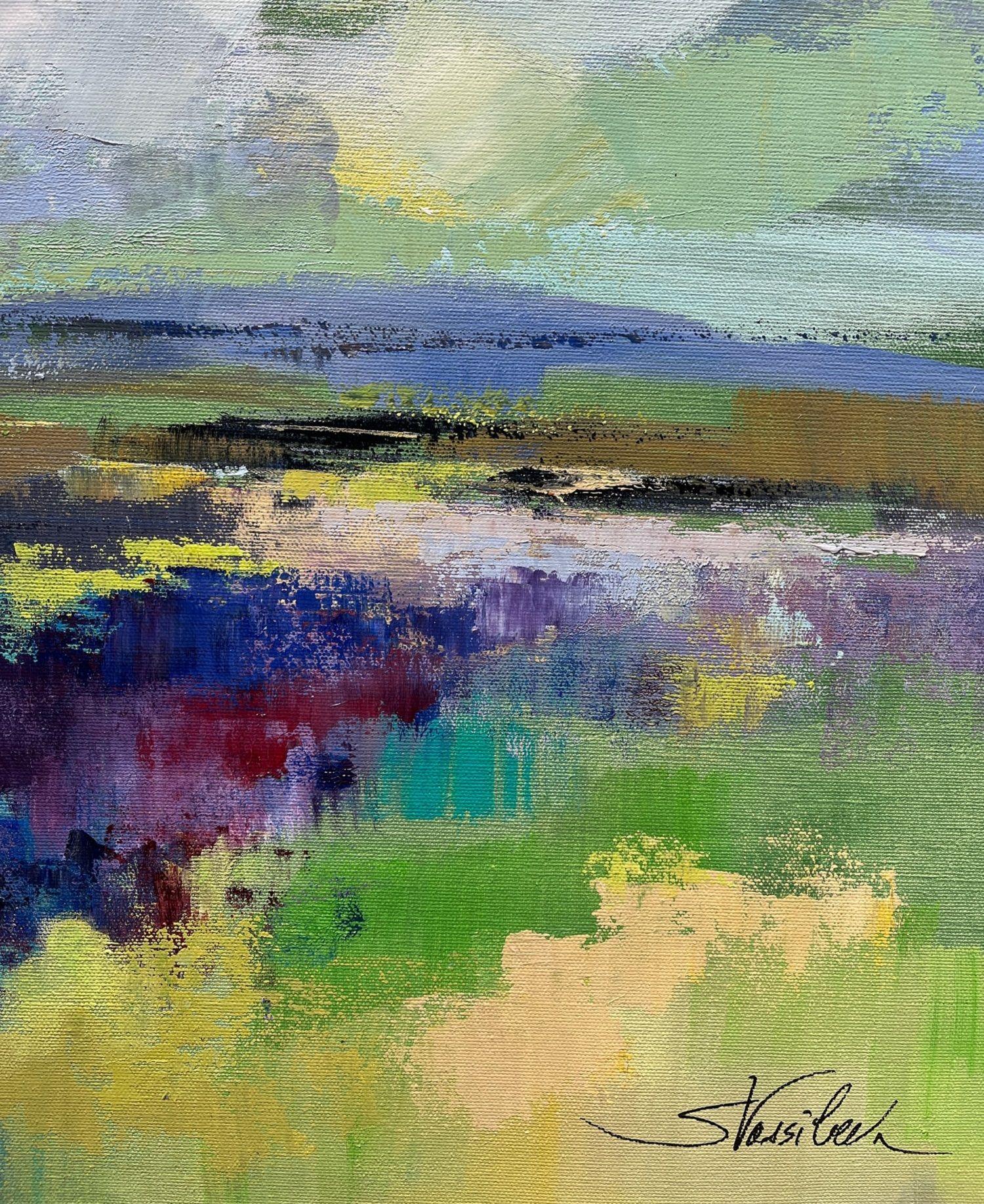 Campo morado, Pintura, Acrílico sobre lienzo - Painting Expresionista de silvia vassileva