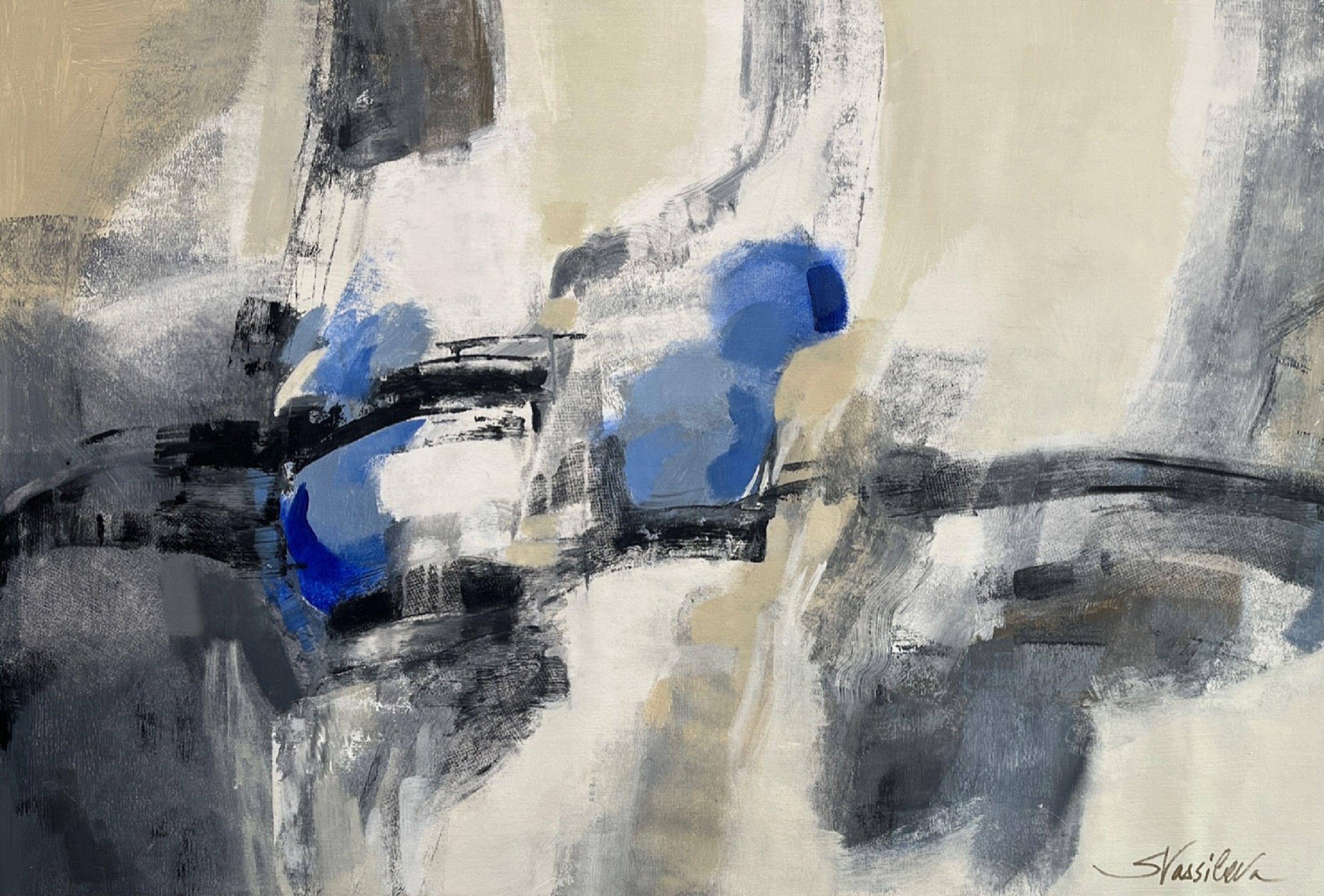 Abstract Painting di silvia vassileva - Cielo di zaffiro, Pittura, Acrilico su tela