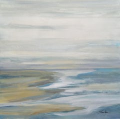 La lumière du matin en bord de mer, peinture, acrylique sur toile
