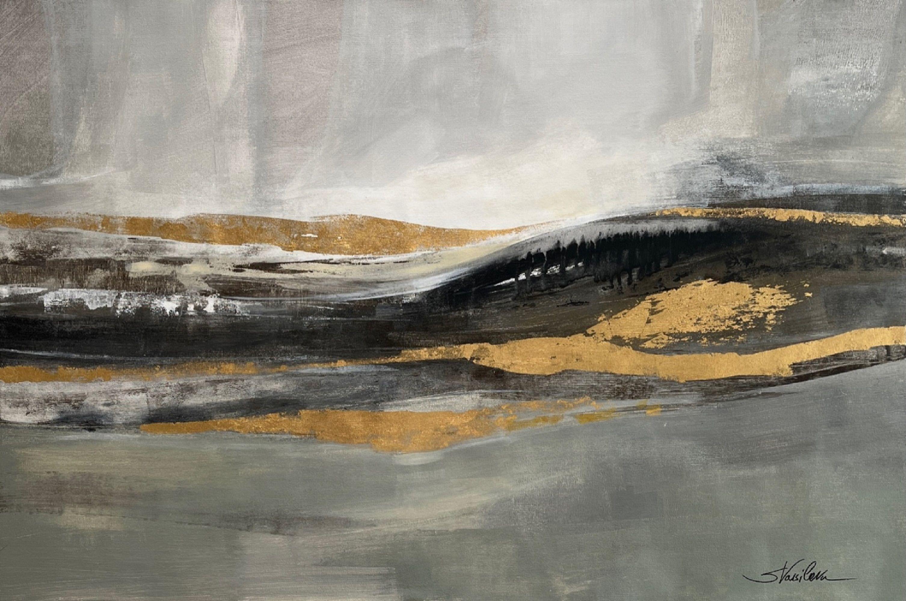 Abstract Painting silvia vassileva - Neige scintillante, peinture, acrylique sur toile