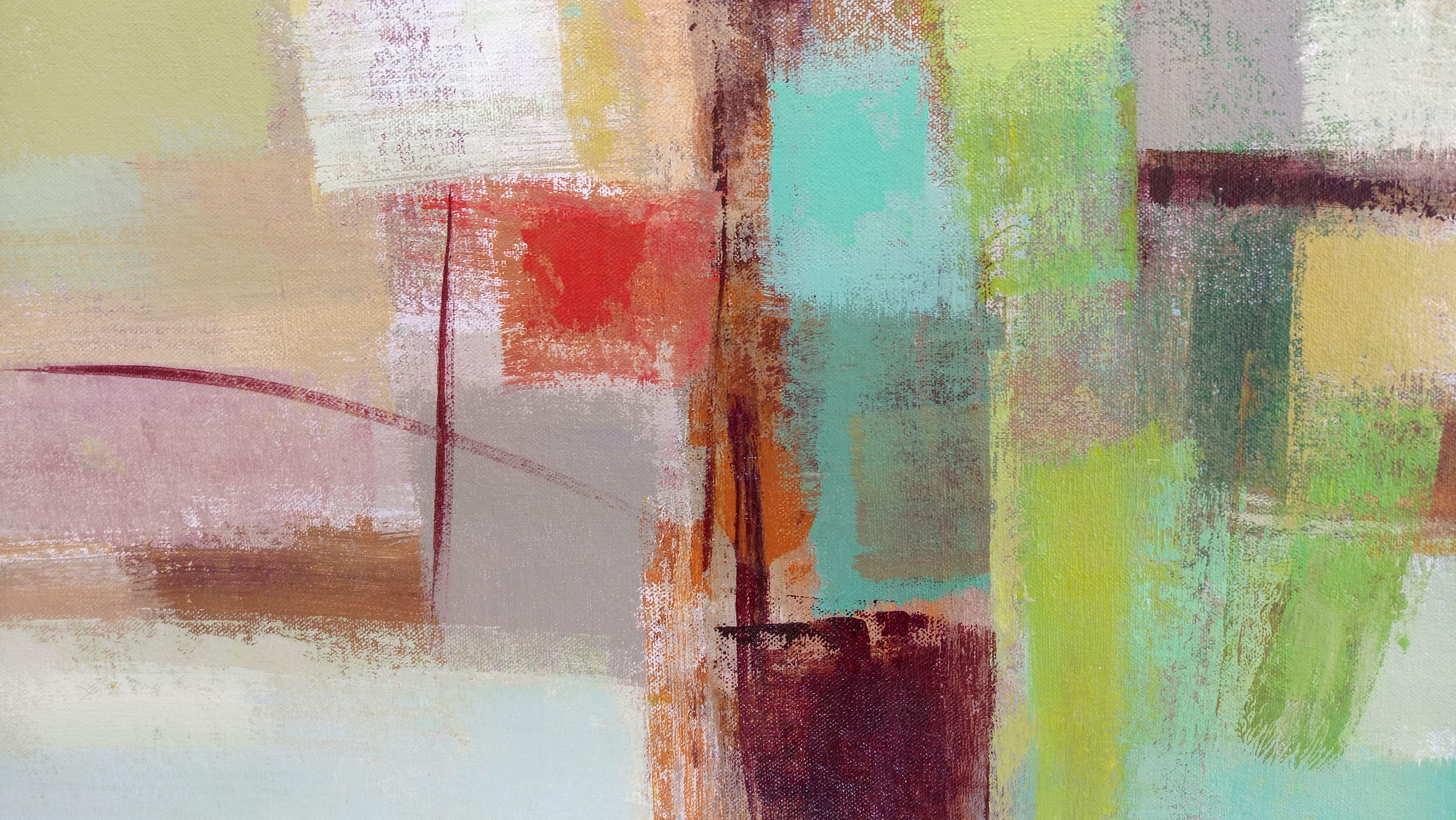 Poesia di primavera, Pittura, Acrilico su tela - Abstract Painting Grigio di silvia vassileva