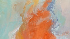 Tangerine-Gold Mid Mod Abstract, Painting, Acrylic on Canvas