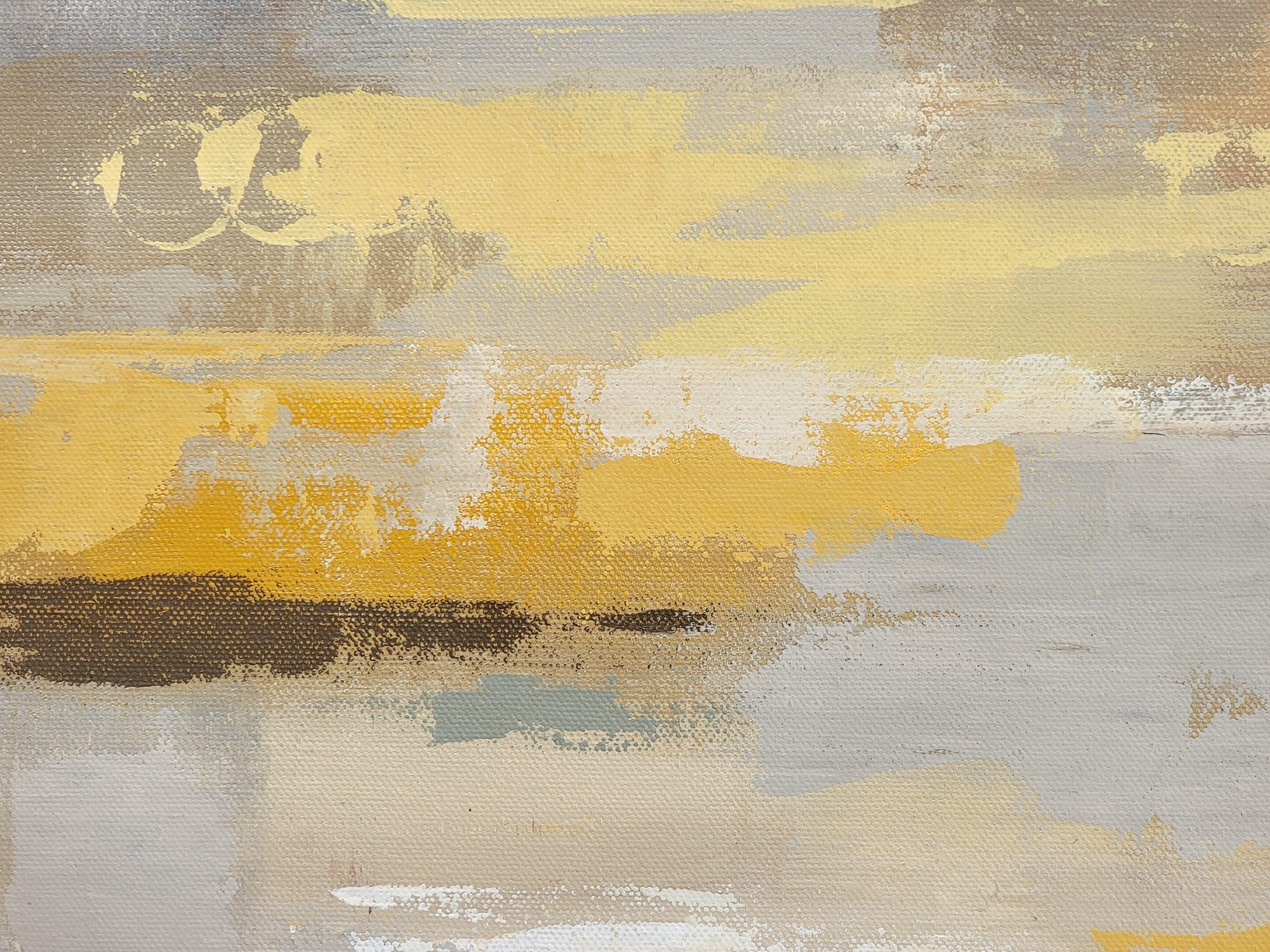 Passerella urbana II, Pittura, Acrilico su tela - Abstract Painting Nero di silvia vassileva