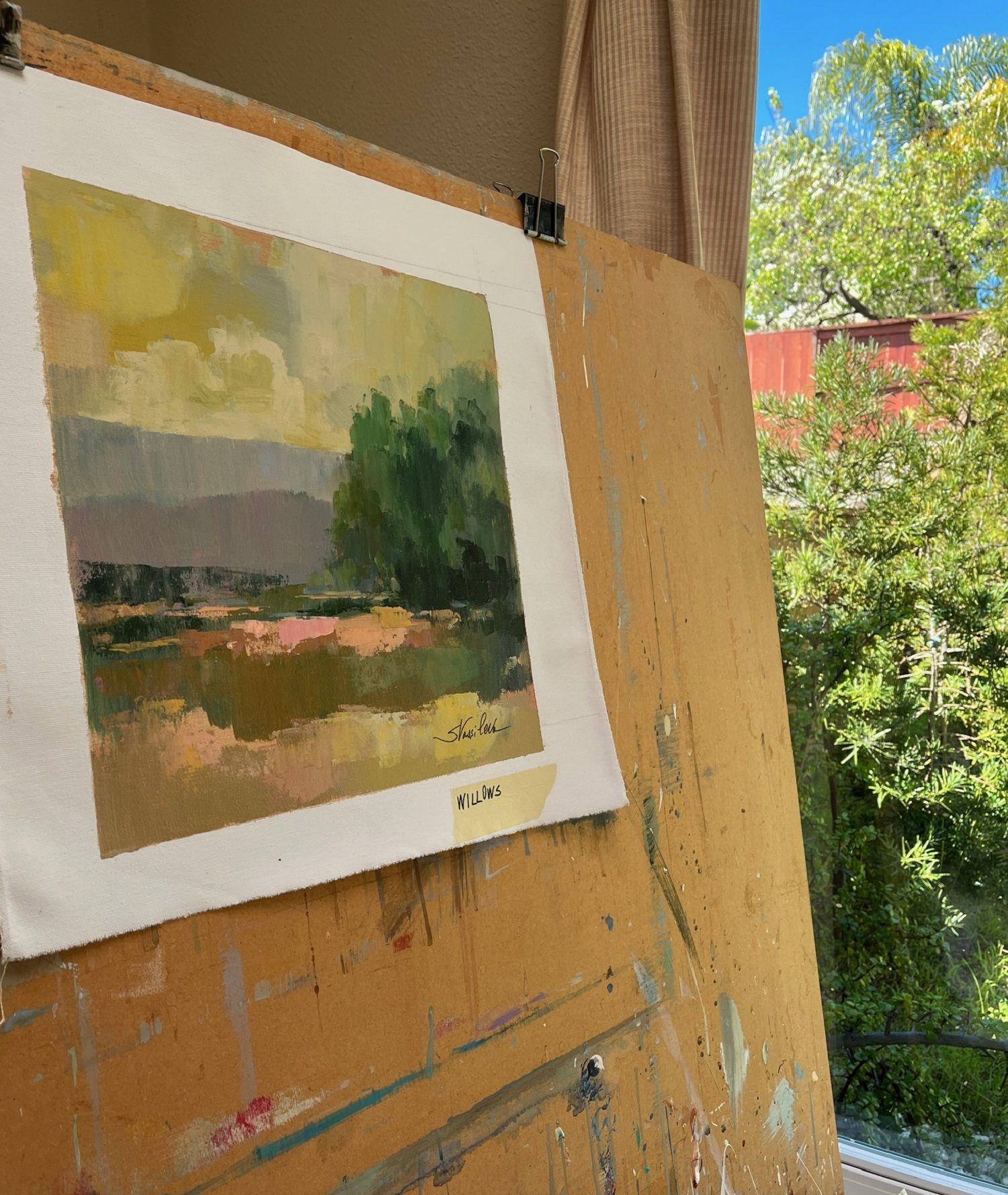 Salici, Pittura, Acrilico su tela in vendita 1